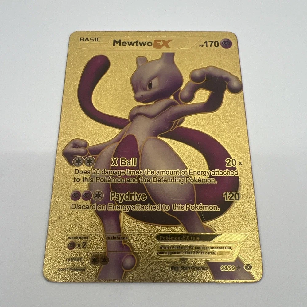 Mewtwo EX - Gold Foil Display Card - Fan Art Custom 170HP